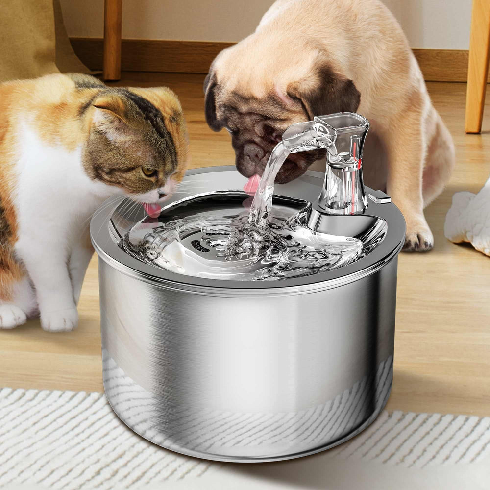 Homtyler cat water fountain inside view highlights durable stainless interior for clean water.