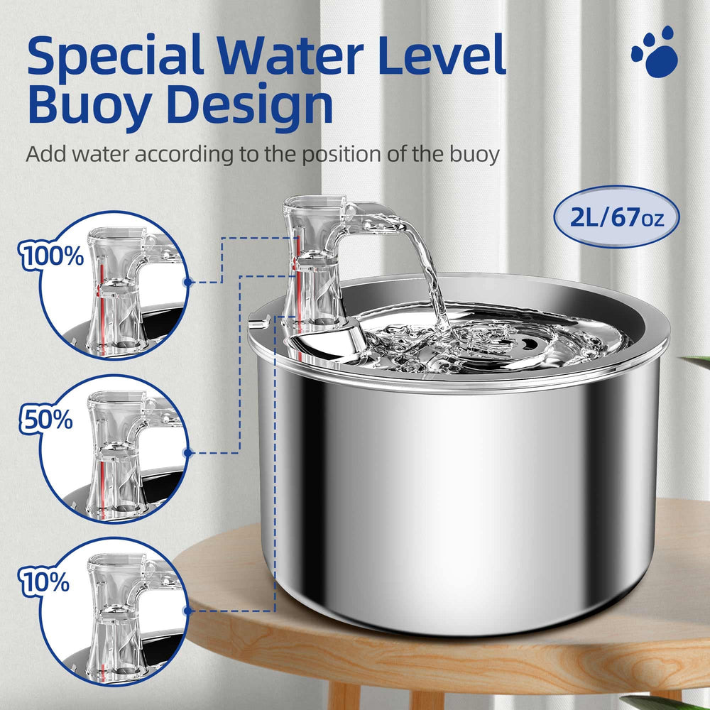 Homtyler cat water fountain red buoy indicator lets you see water level at a glance.
