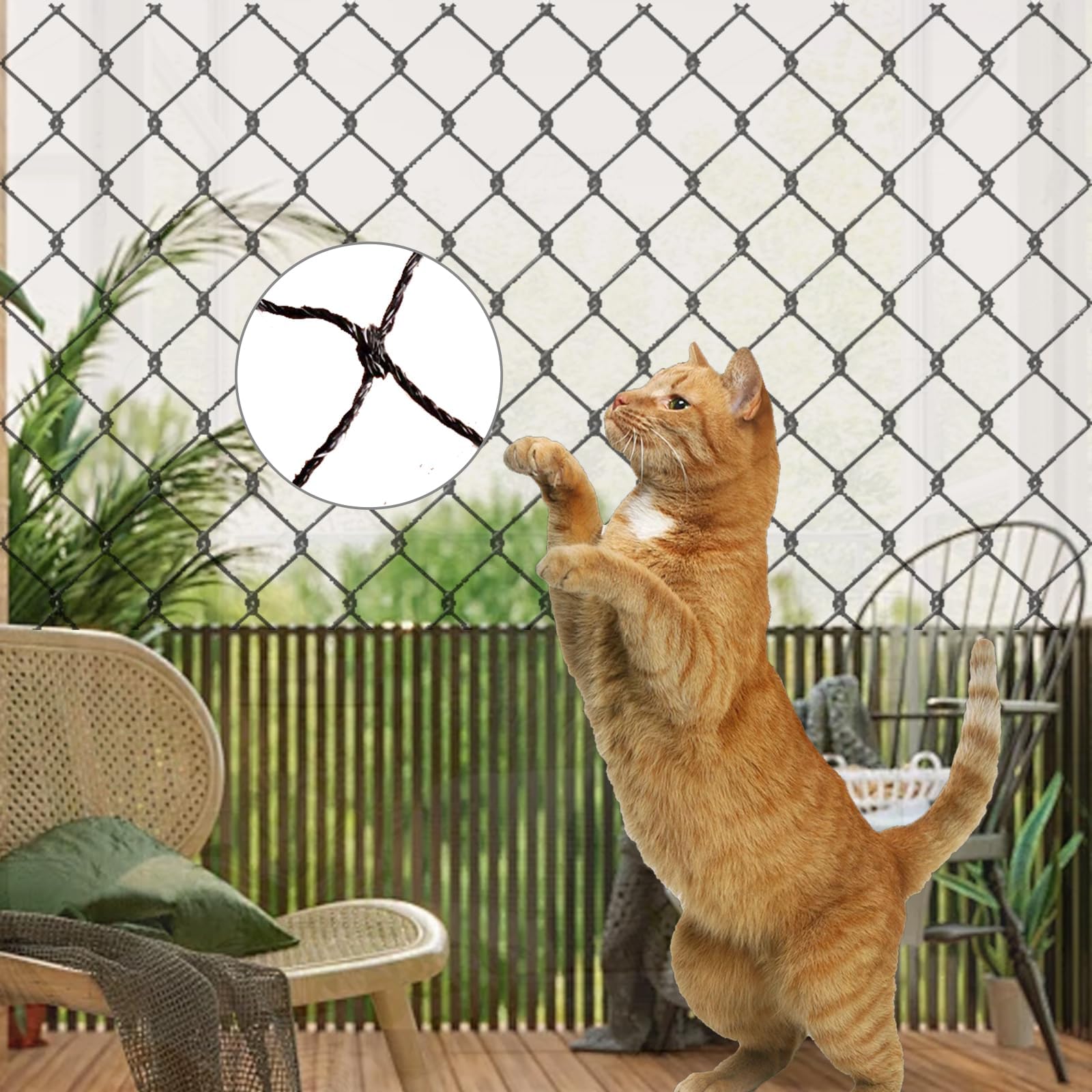 HOMYPOWER weather-resistant netting protecting balconies across seasons.