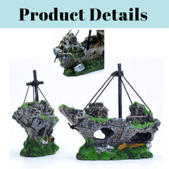 HoneTeek betta tank shipwreck hideout encourages exploration and rest.