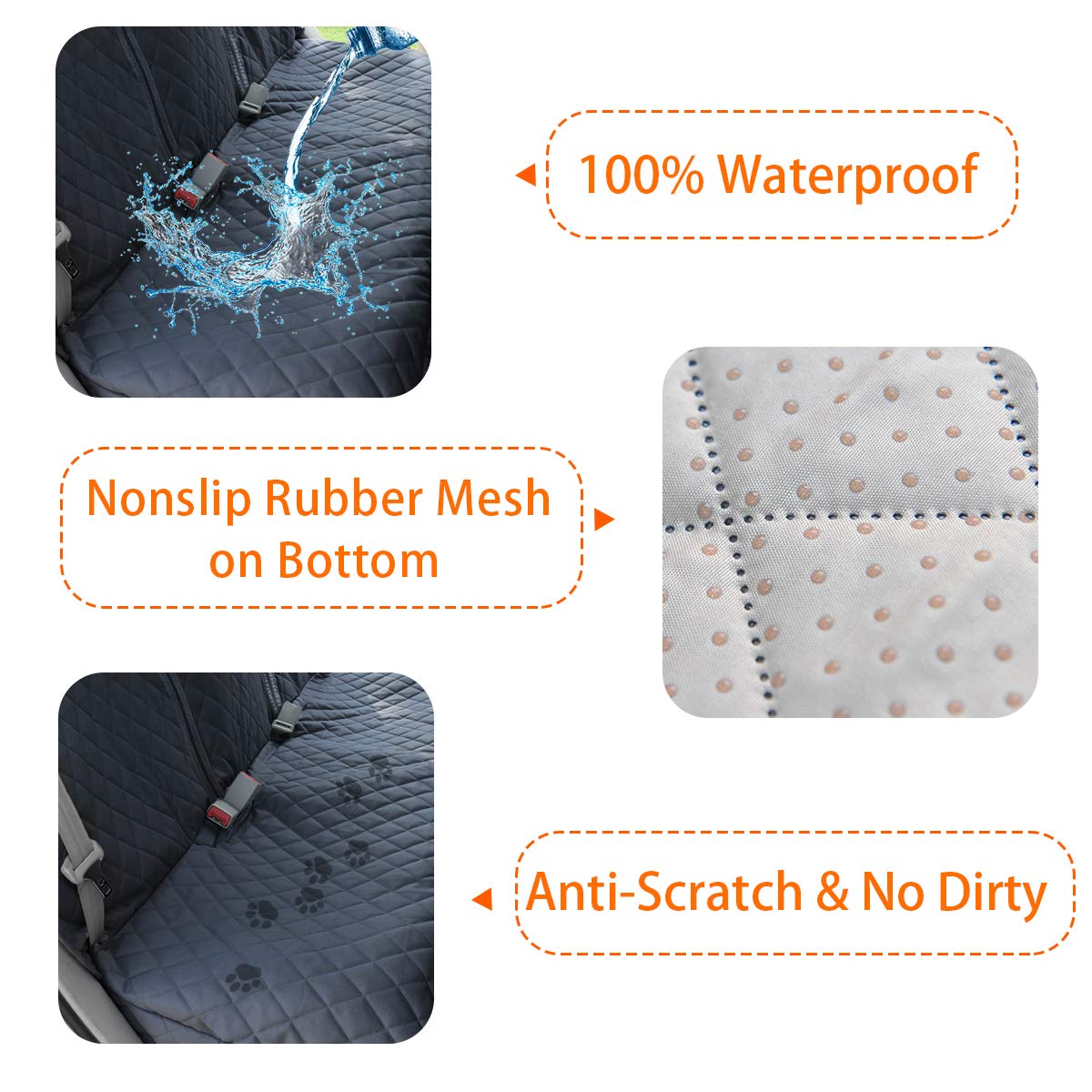HONEST OUTFITTERS dog seat cover backseat protection during muddy adventures.
