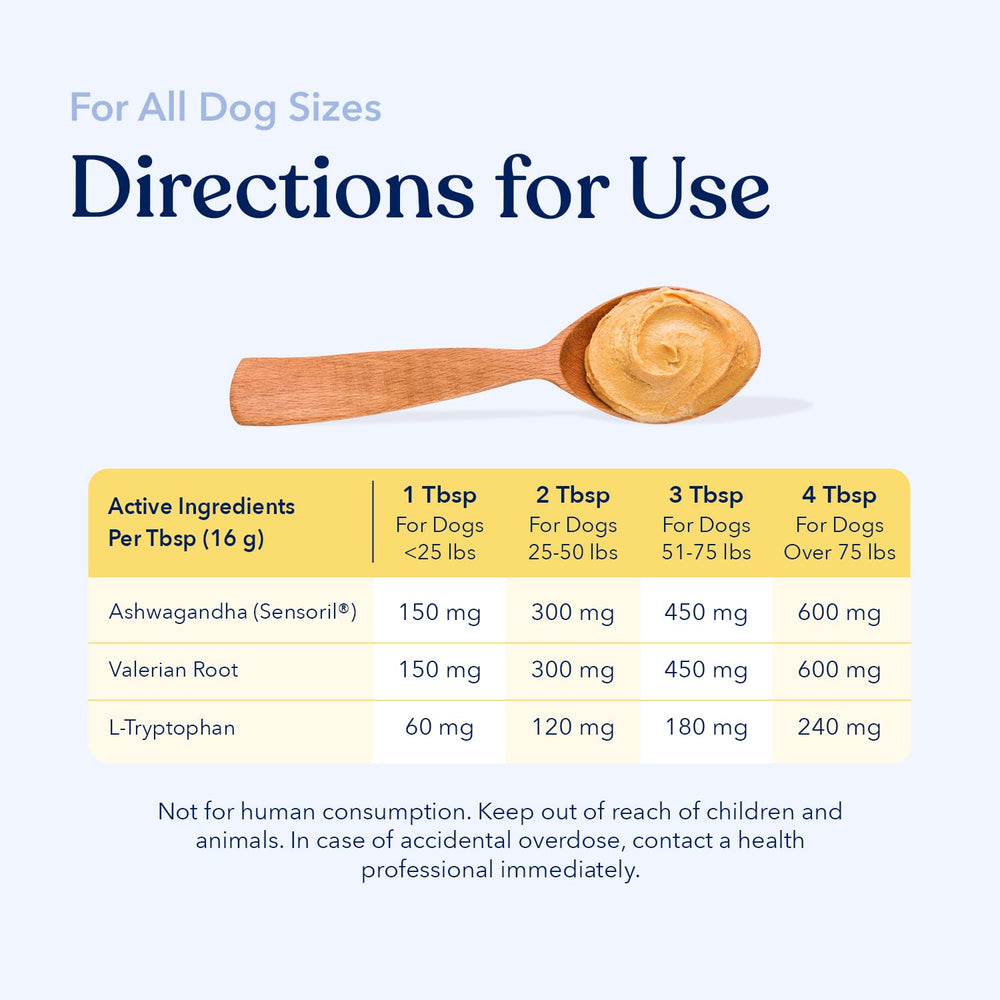 Honest Paws Calming Peanut Butter USA-made label emphasizing trusted production.