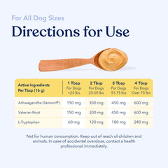 Honest Paws Calming Peanut Butter USA-made label emphasizing trusted production.