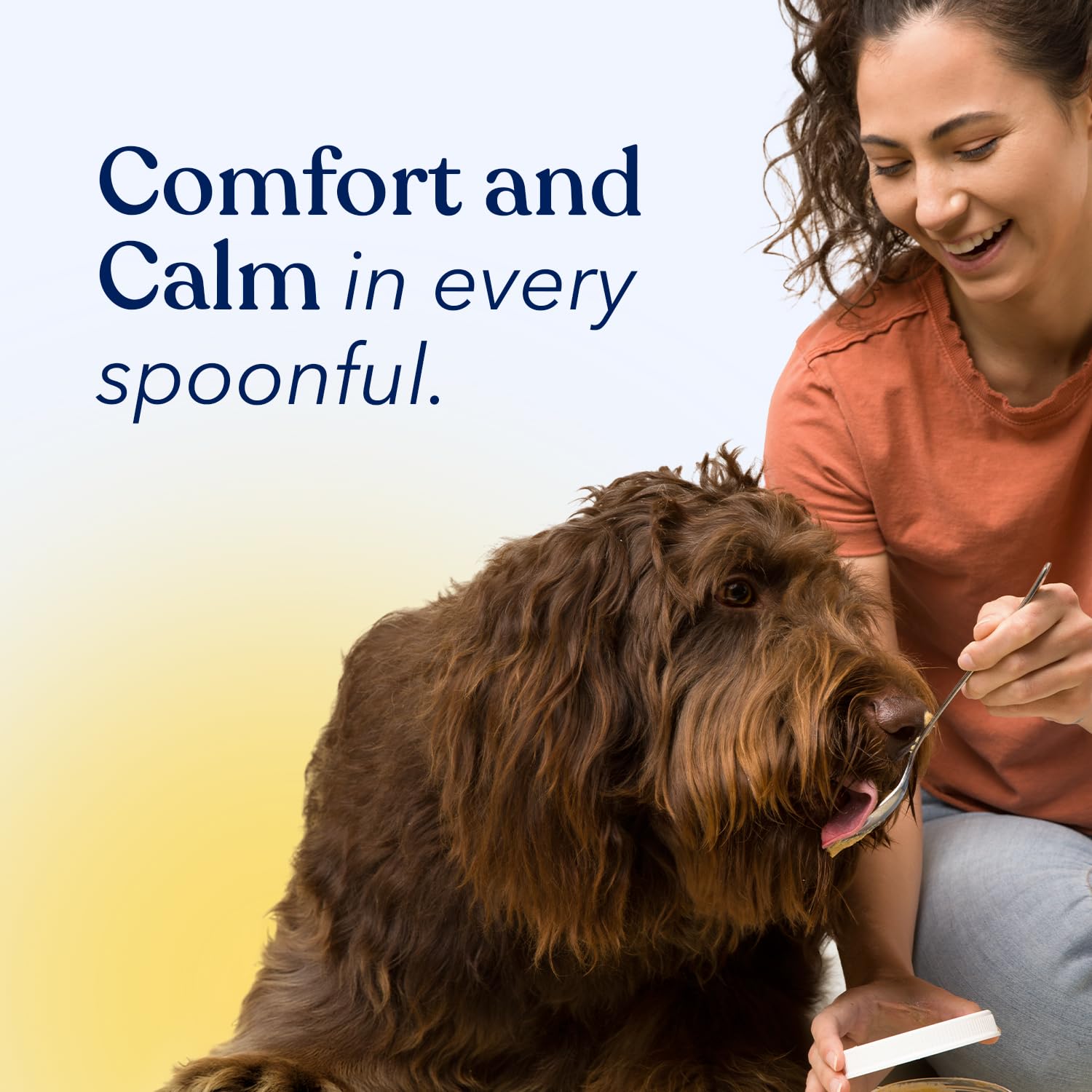 Honest Paws Calming Peanut Butter spread-on toy showing stress-free playtime.