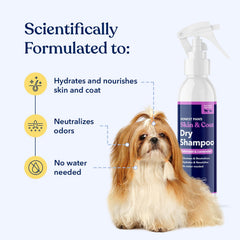 Honest Paws dog dry shampoo foam on dog showing gentle cleansing