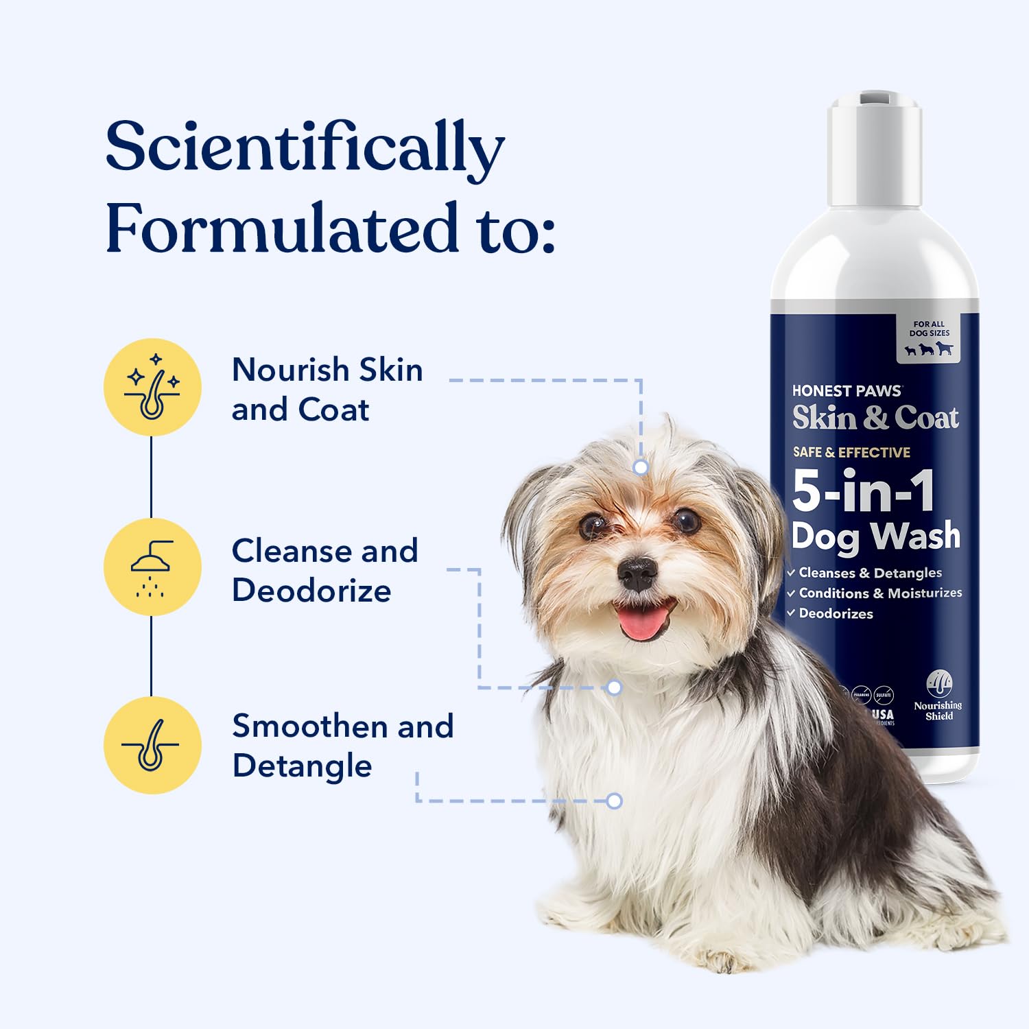 Honest Paws dog shampoo foam lather demonstrates gentle cleansing for delicate coats