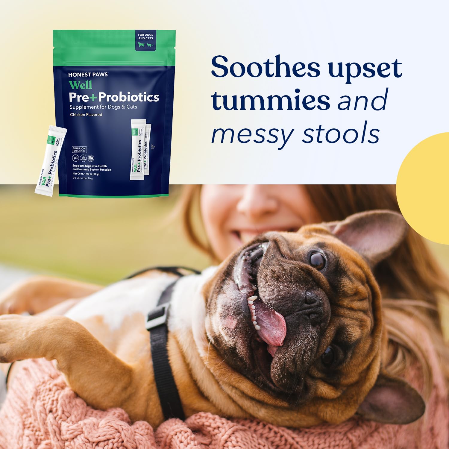 Honest Paws Probiotics Bacillus Subtilis DE111 for gut balance