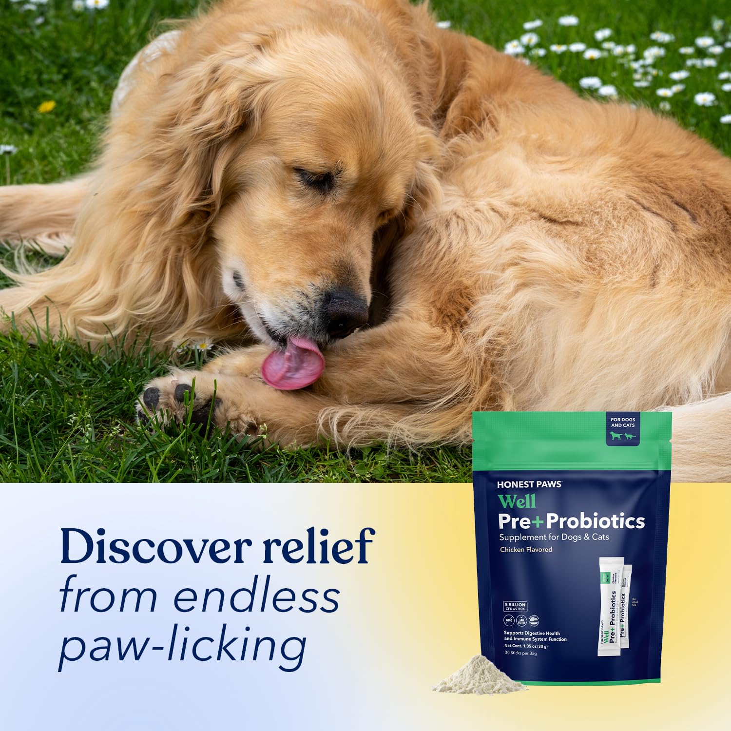 Honest Paws Probiotics lab tested seal for purity