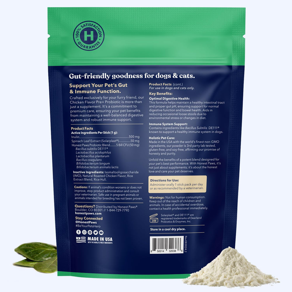 Honest Paws Probiotics prebiotic probiotic blend graphic