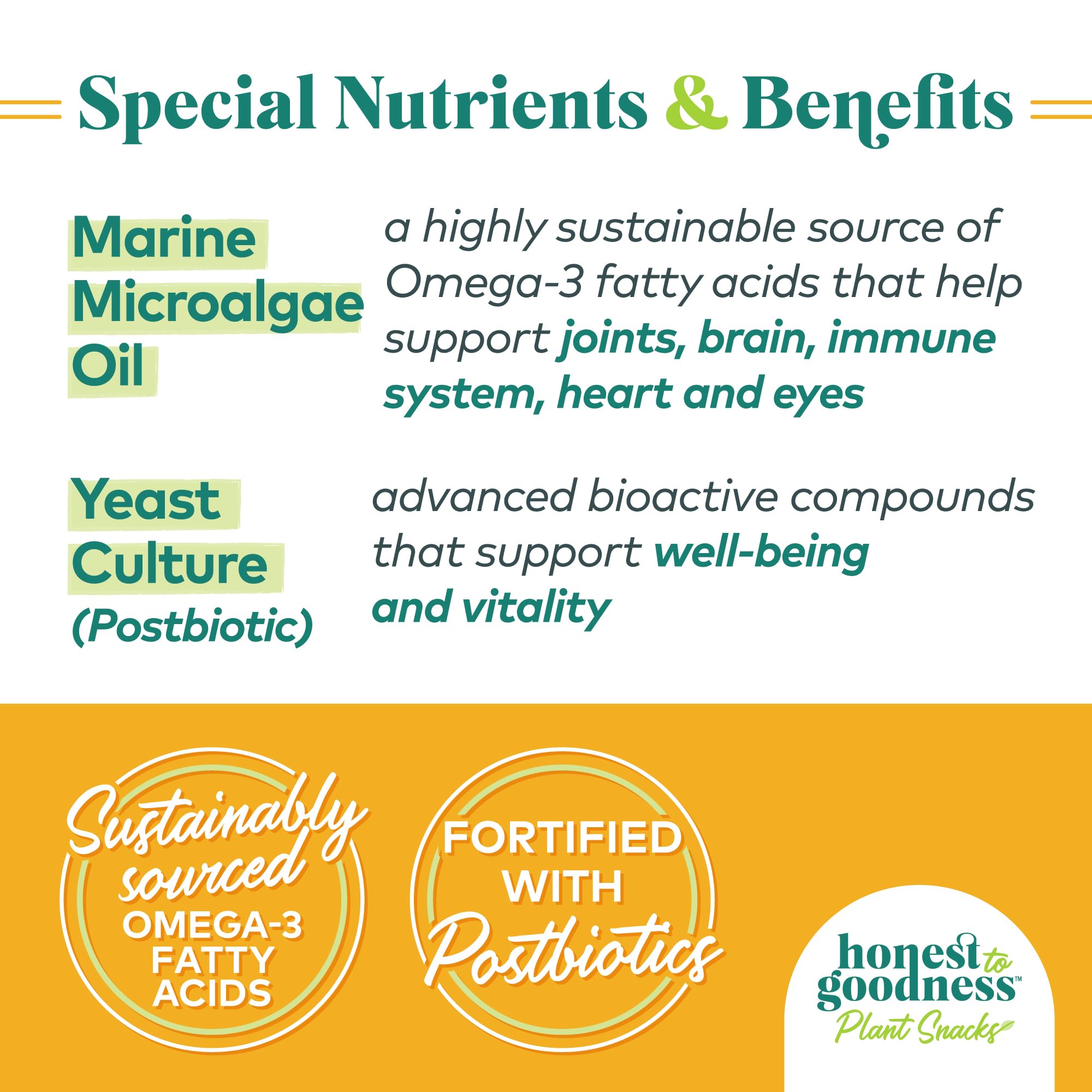 Honest to Goodness Plant Snacks no artificial colors on ingredient panel