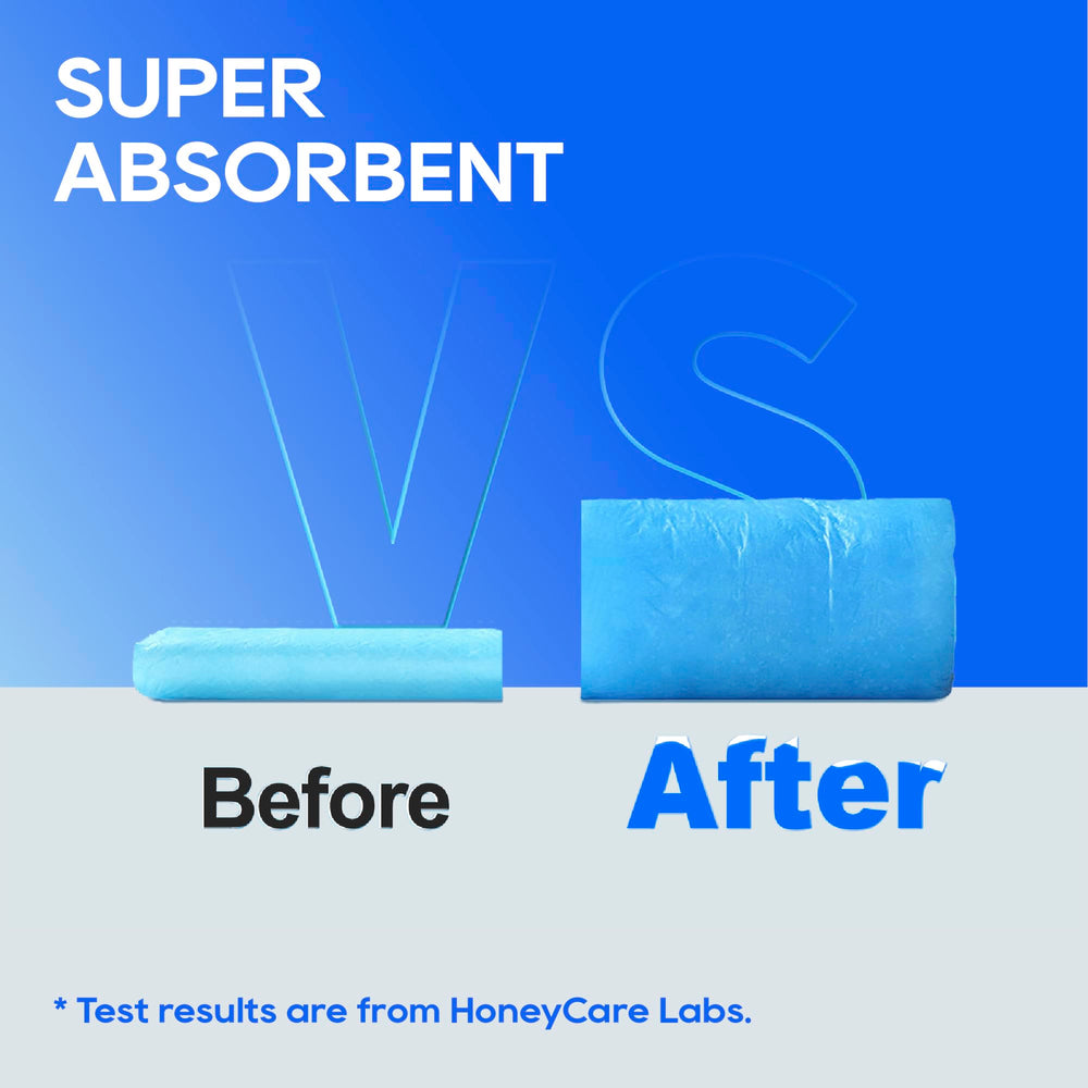 Honey Care All-Absorb pad back PE film protects floors from leaks