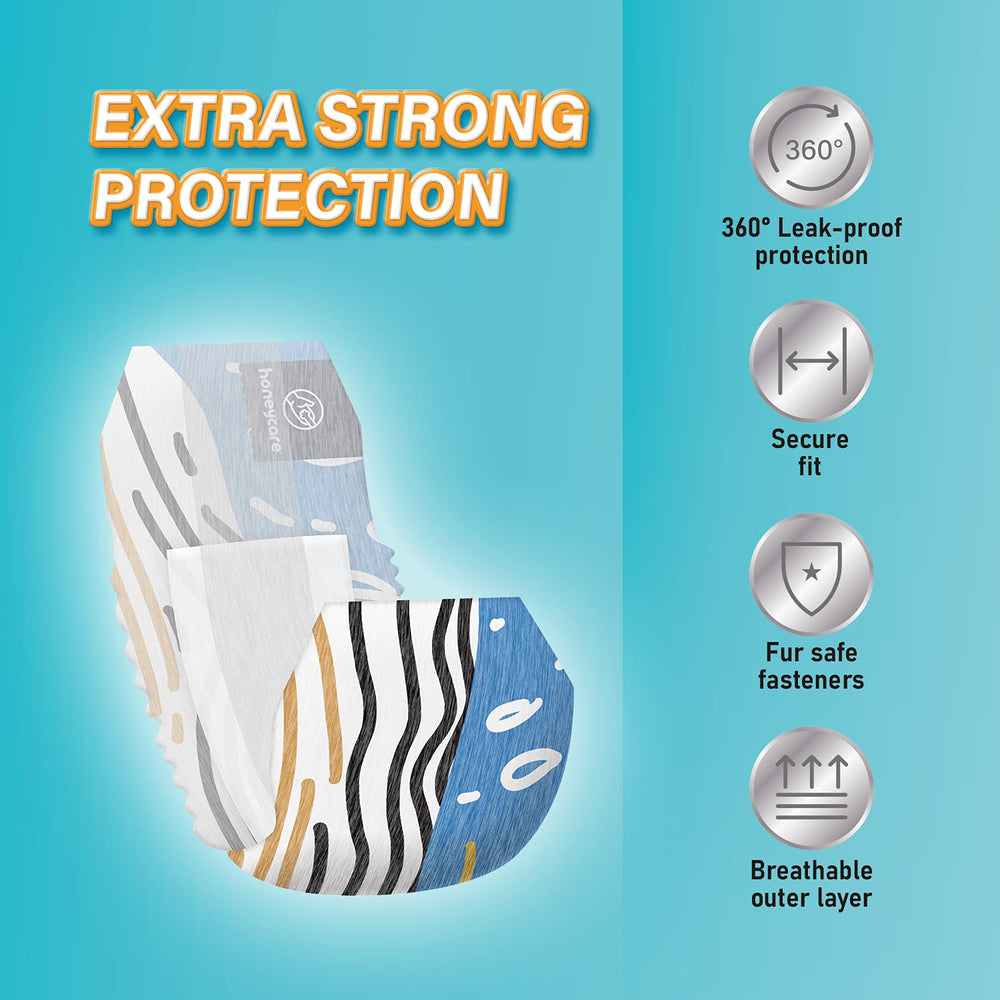 Honey Care All-Absorb Petrichor wrap features adjustable fasteners for snug, fur-safe fit.