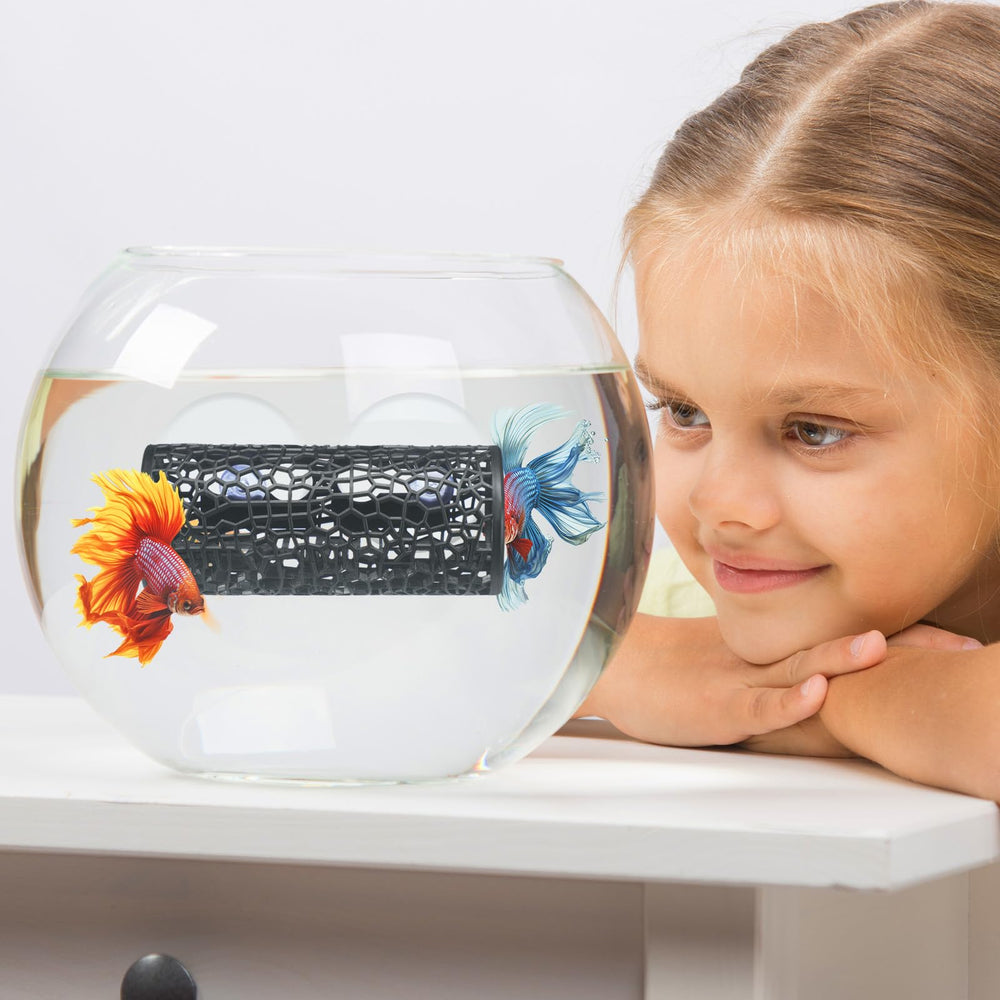 Honeydak Betta Tunnel Sleek black decor adds elegance and depth to your tank.