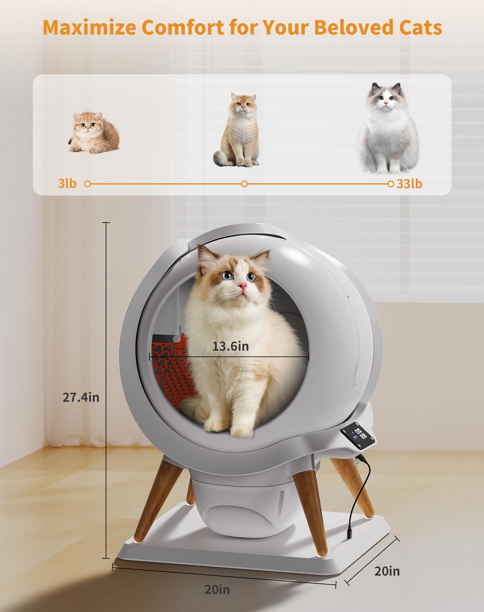 HoneyGuaridan multi-cat design supports 3-33 lb cats with modes.