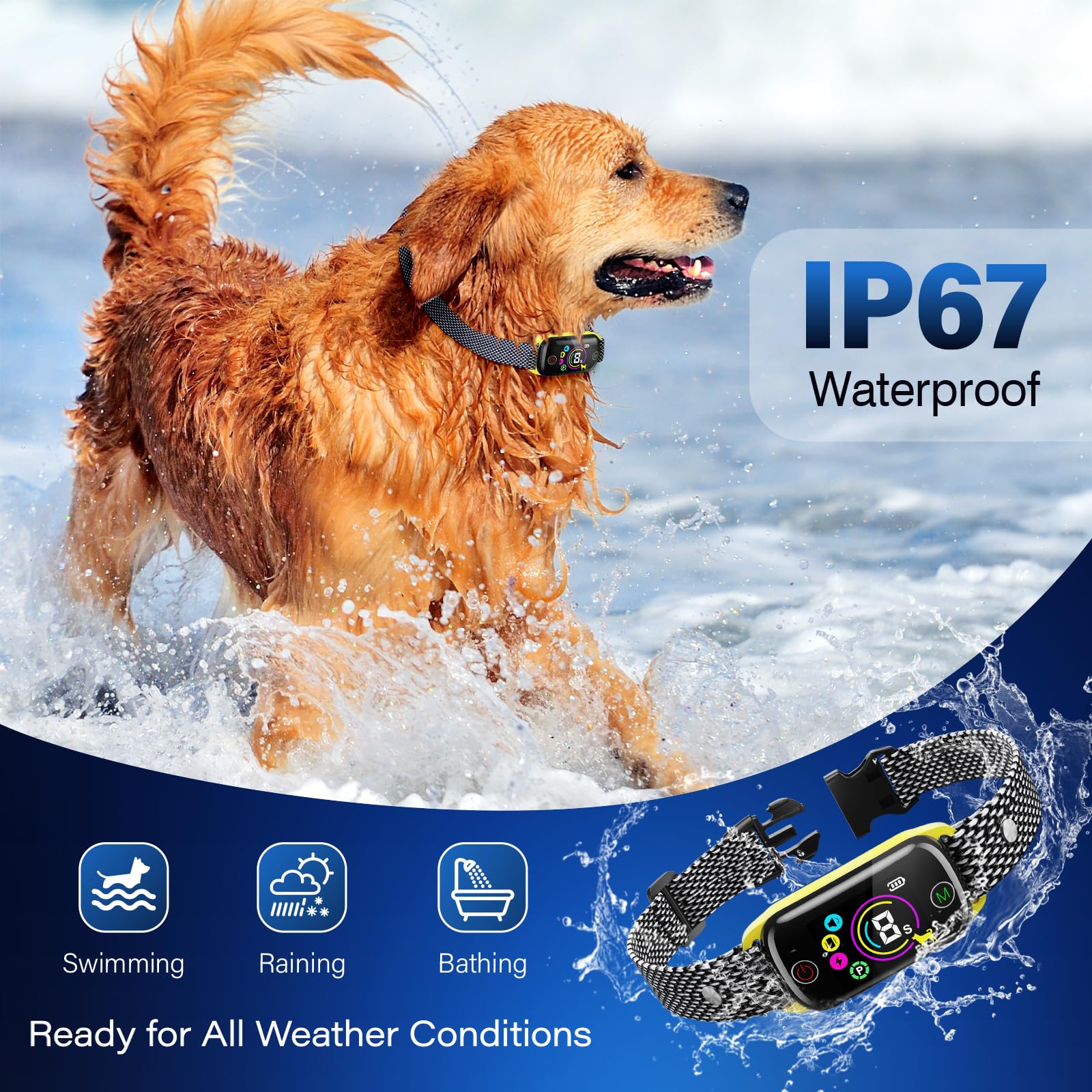 Honeynet bark collar neck-size range shows 8–25 inch fit.