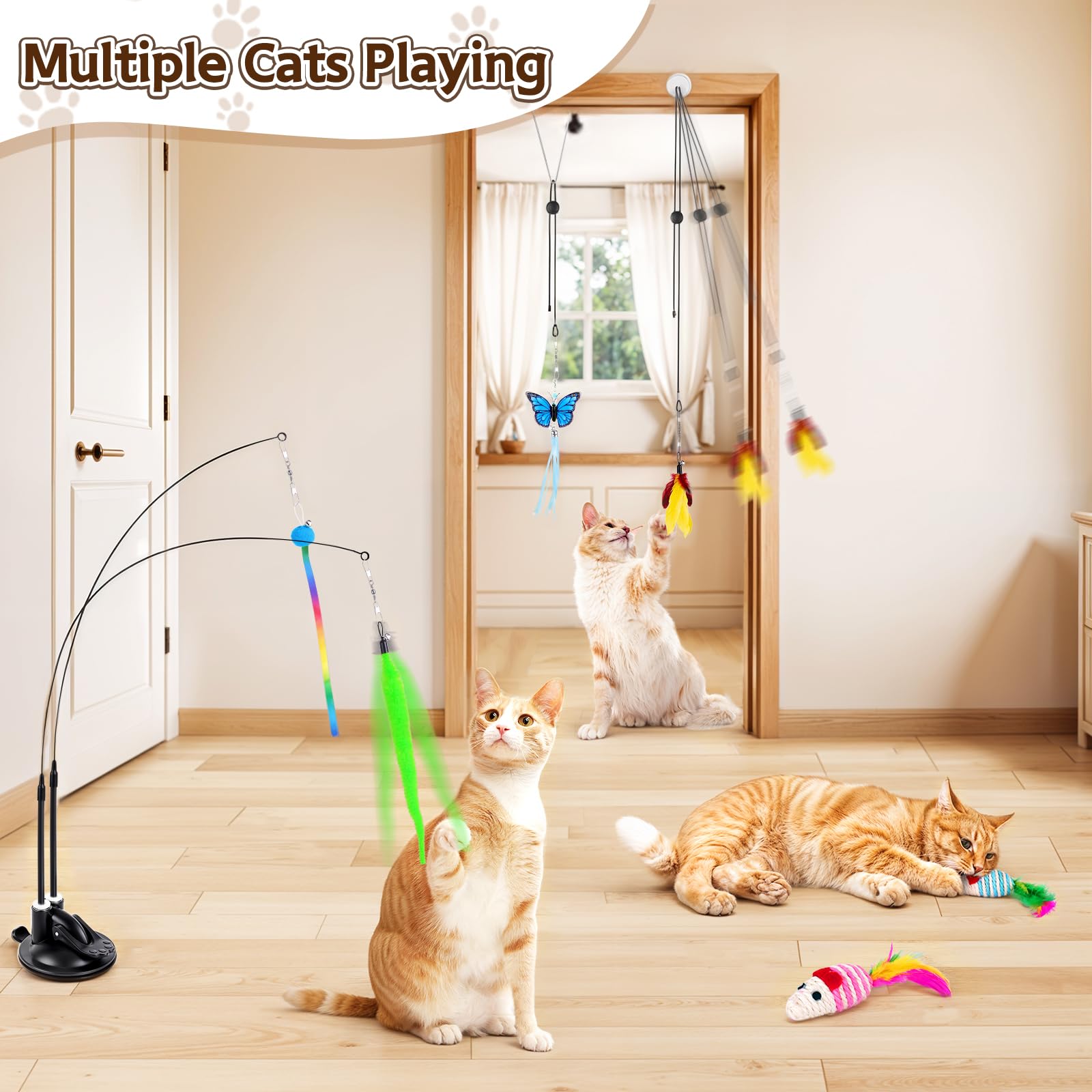 HONGDDY feather toys attract cats with fluttering textures for engagement.