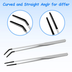 Hongliang reptile feeding tongs rubber tips close-up showing protective tips for gentle feeding.