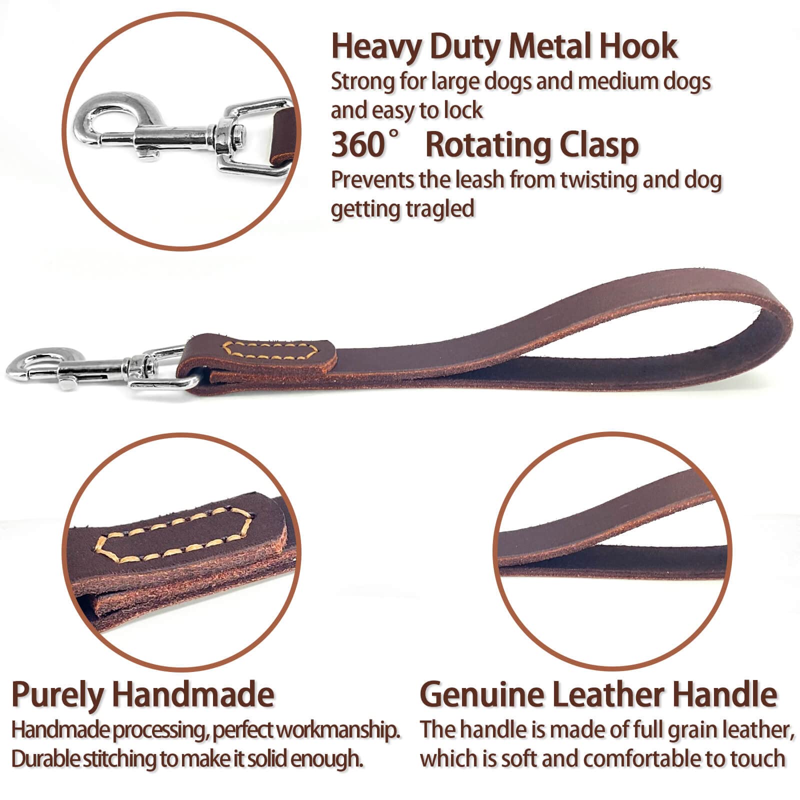 HONGSAGE 12-Inch Short Leash highlights compact control for larger dogs.