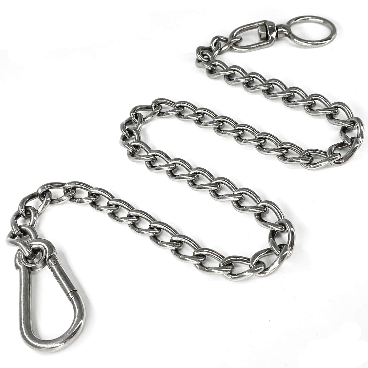 HONGSAGE dog chain leash full view shows durable 304 stainless steel construction.