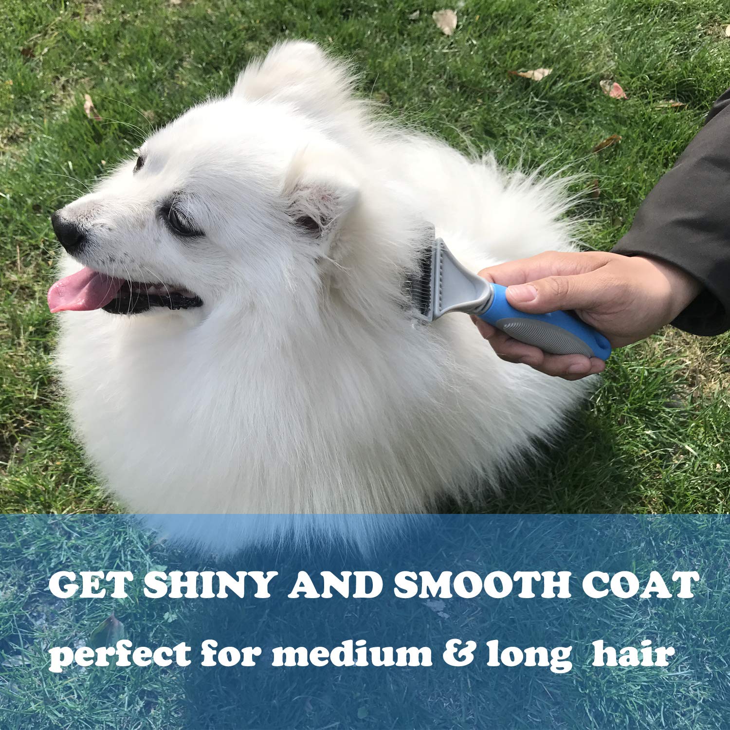 Honguang dematting comb rounded teeth for safe, gentle grooming.