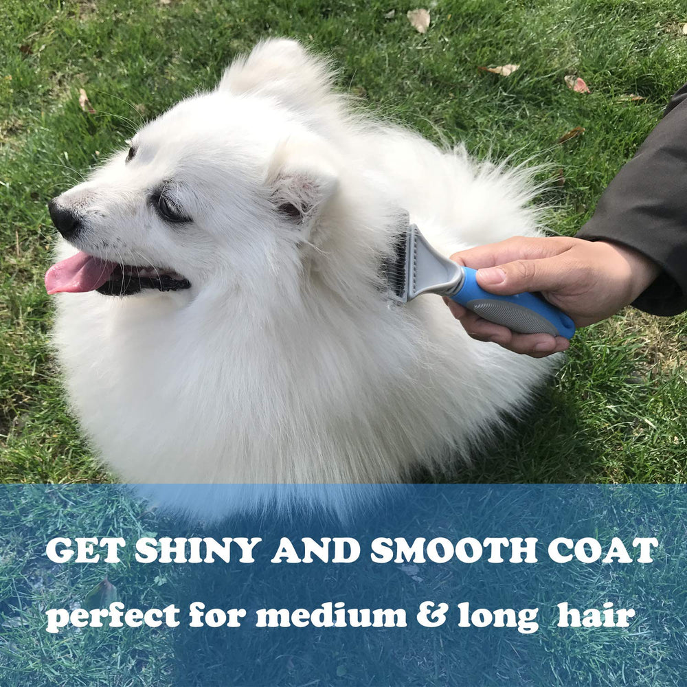 Honguang dematting comb rounded teeth for safe, gentle grooming.
