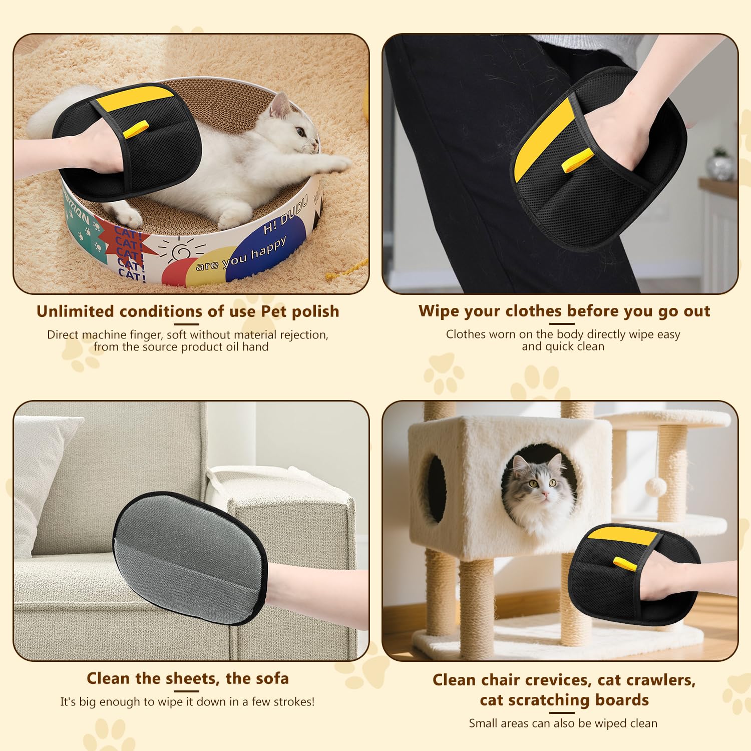HONGYUNDA pet hair removal glove demonstrates reusable design after washing.