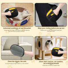 HONGYUNDA pet hair removal glove demonstrates reusable design after washing.