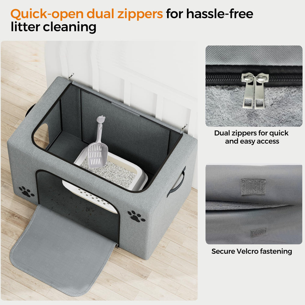 Honiakaka cat litter box enclosure foldable design makes storage quick and simple.