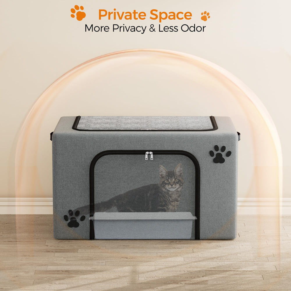 Honiakaka cat litter box enclosure tight seal reduces odors for a fresher home.