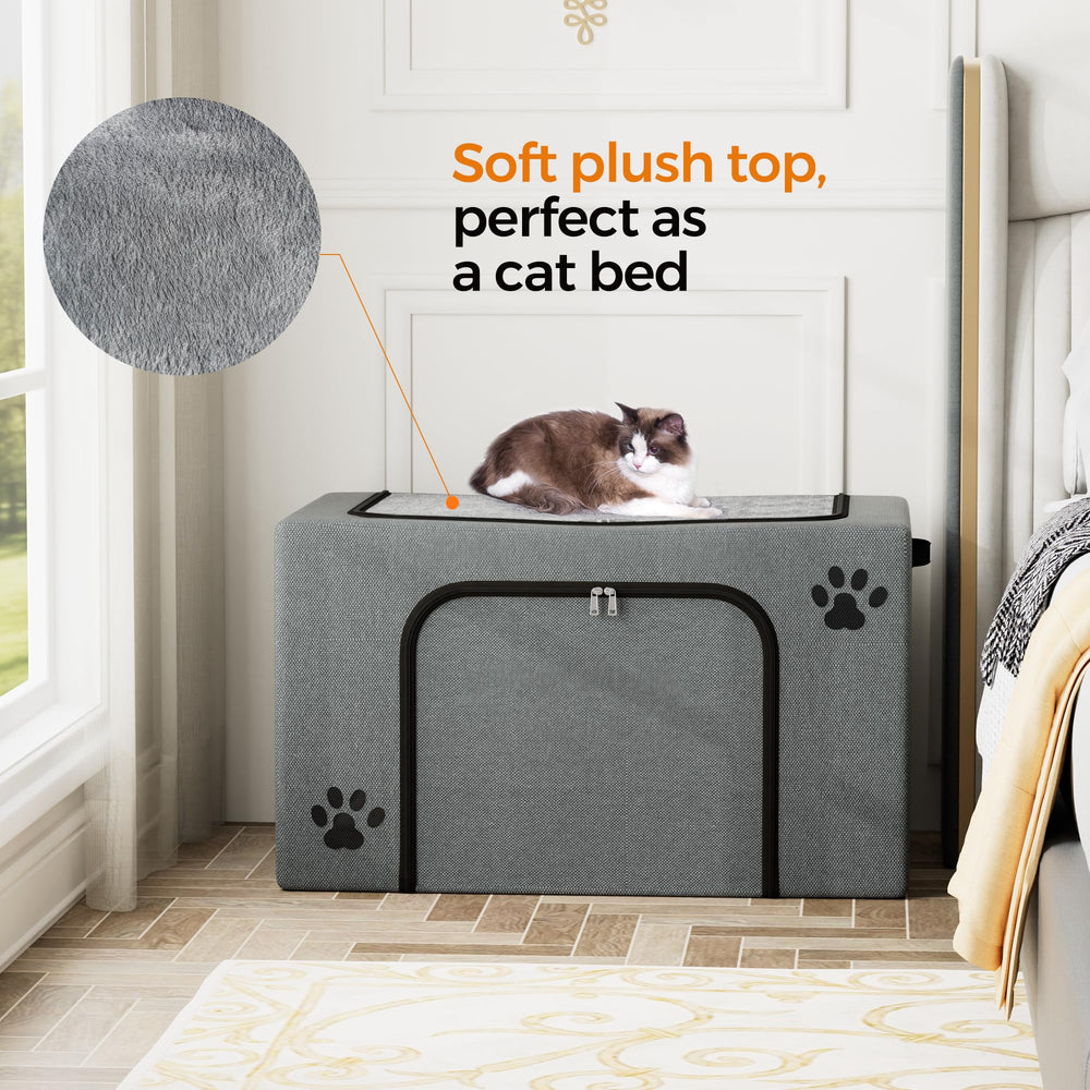 Honiakaka cat litter box enclosure waterproof material keeps floors dry after use.