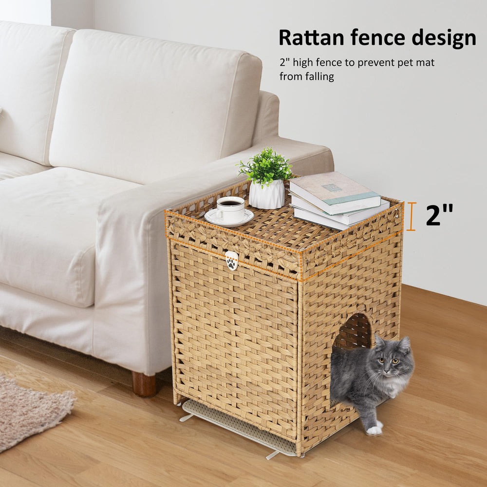 Honiakaka handwoven rattan cat house adds bohemian warmth and texture
