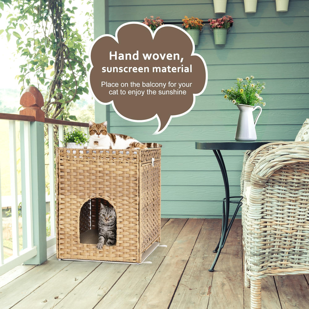 Honiakaka hidden cat washroom door offers private space and odor-conscious design.