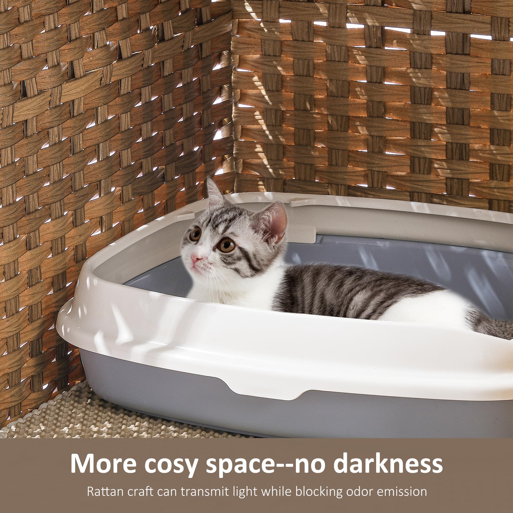 Honiakaka rattan enclosure lets sun in while helping odors disperse