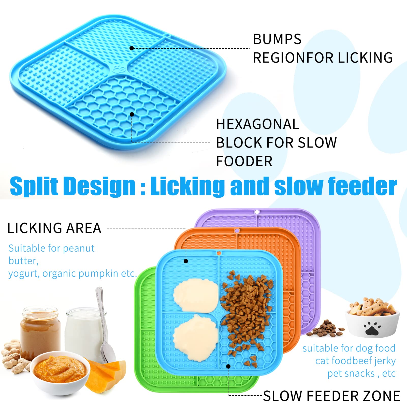 Honomastry lick mat at feeding station demonstrating slow feeder use for anxious dogs.
