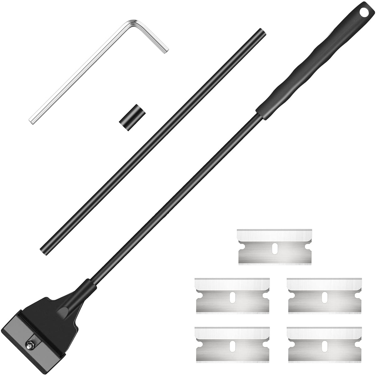 Honoson aquarium scraper extension rod reaches deep tanks for thorough cleaning.