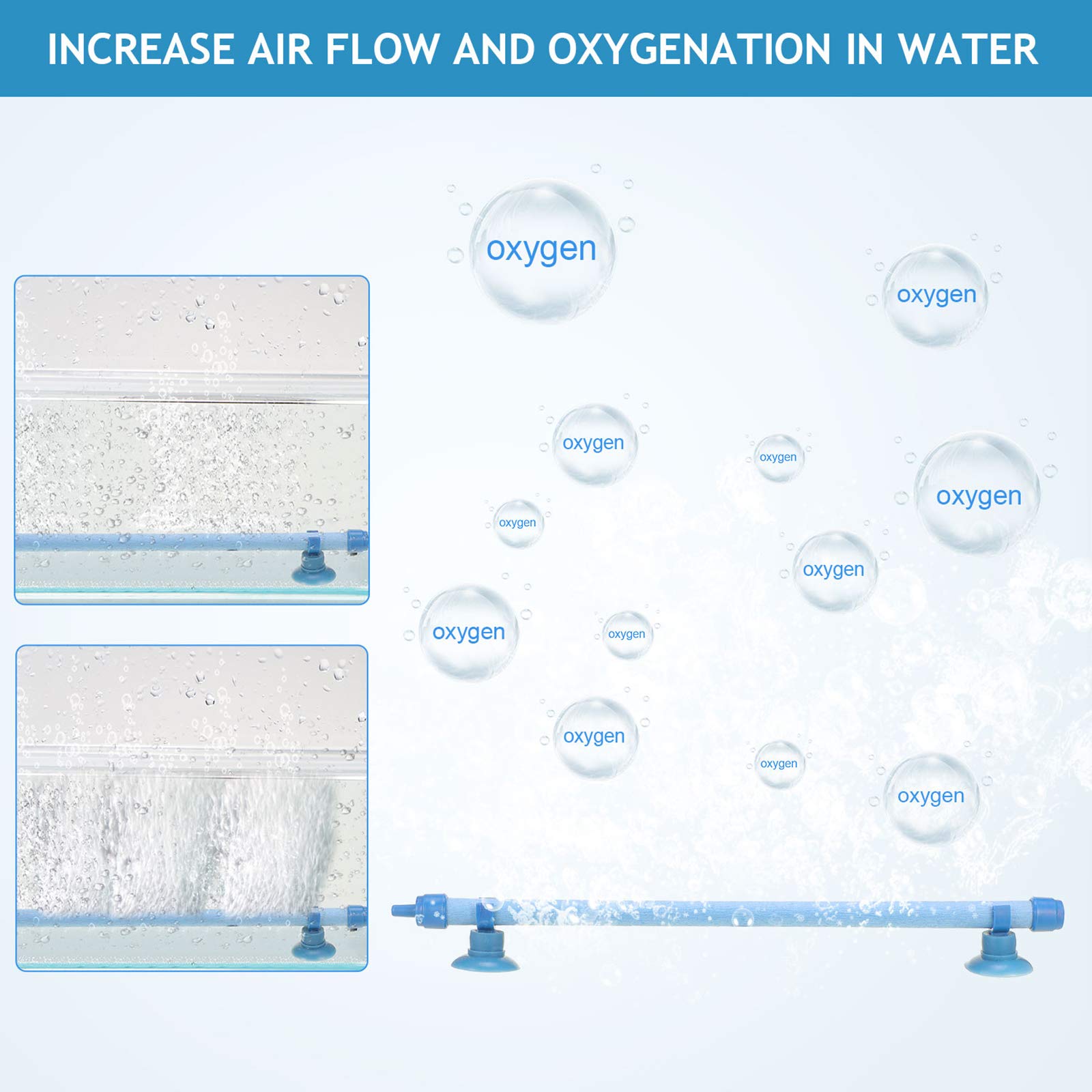 Honoson bubble wall bar with extension connectors enabling flexible tank length
