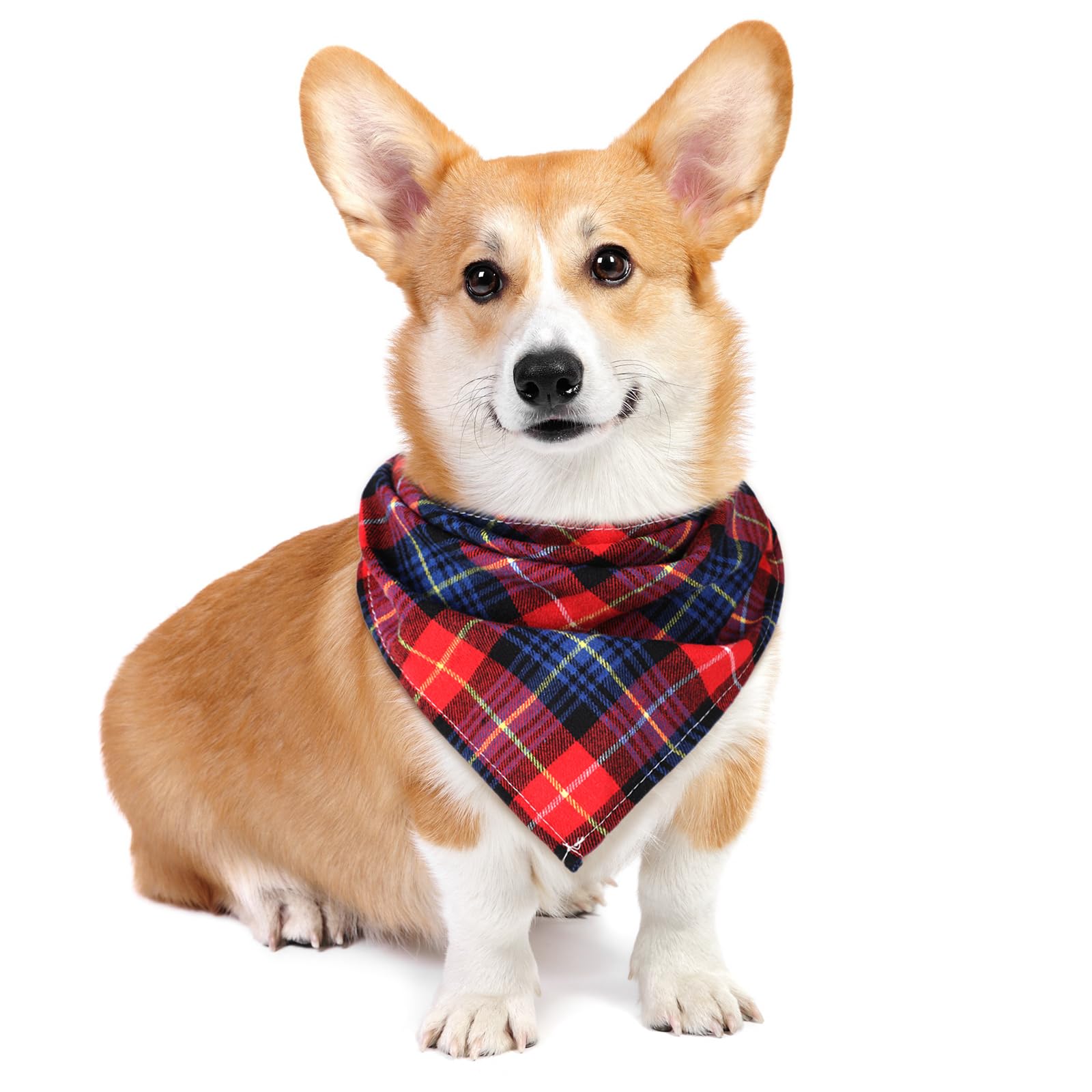 Honoson dog bandana plaid—vibrant print ideal for outdoor walks and festive gatherings.