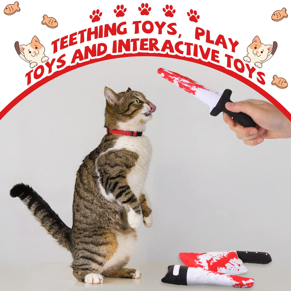 Honoson knife catnip toy size 7.8 inches suits kittens over six months.