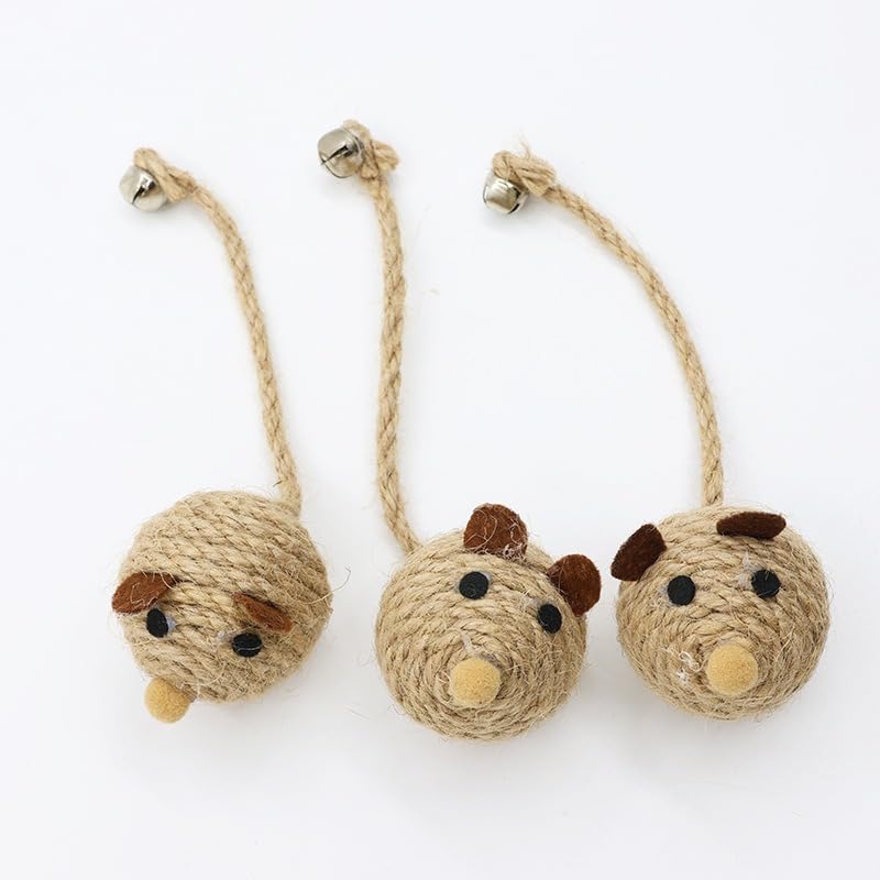 Honyge natural sisal cat toy scratcher for chewing and play