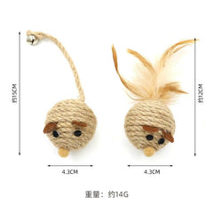 Honyge sisal mouse toy tail close-up for interactive play