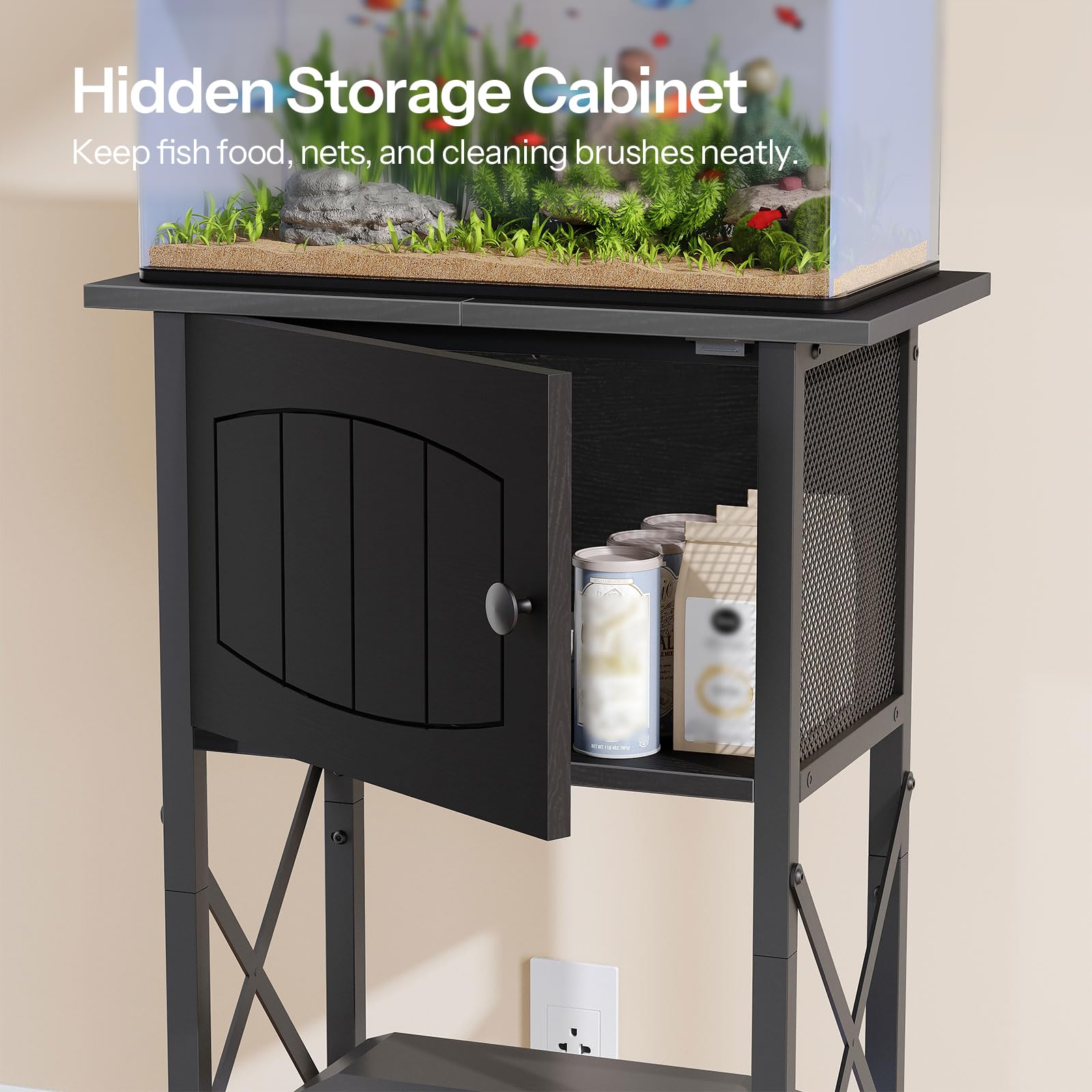 HOOBRO aquarium stand adjustable feet demonstrate floor protection