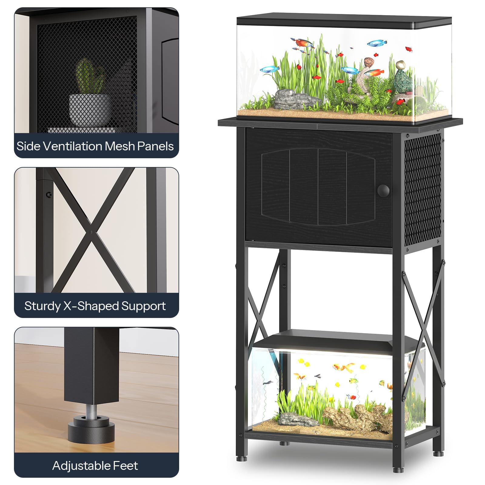 HOOBRO aquarium stand assembly instructions image for quick setup