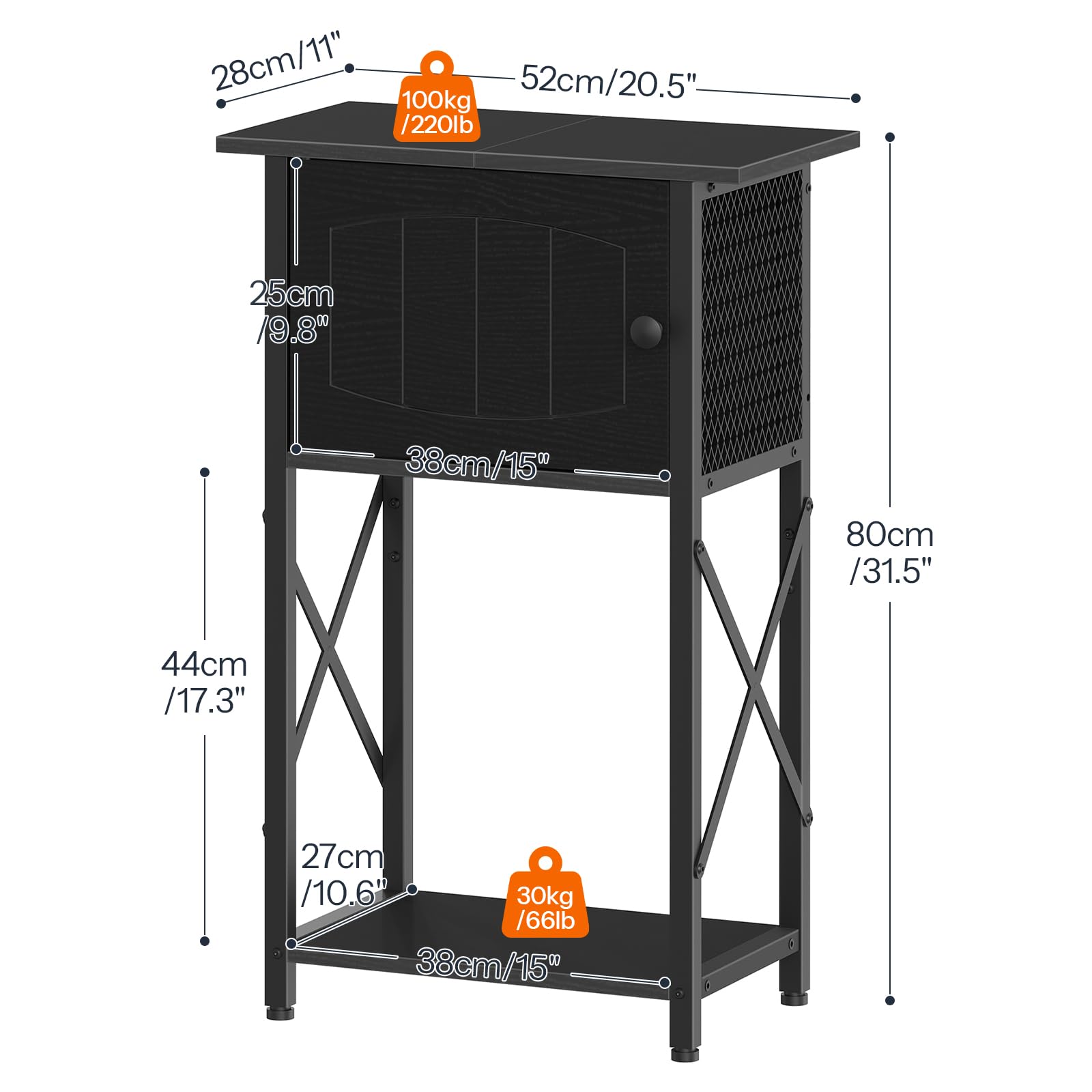 HOOBRO aquarium stand cabinet storage mid-view highlighting organized space