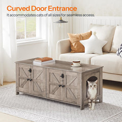 HOOBRO cat litter box enclosure cozy interior accommodates two cats