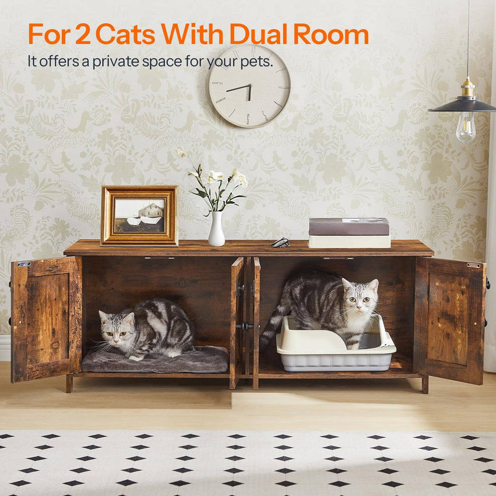 HOOBRO enclosure interior for two cats highlighting spacious dual rooms