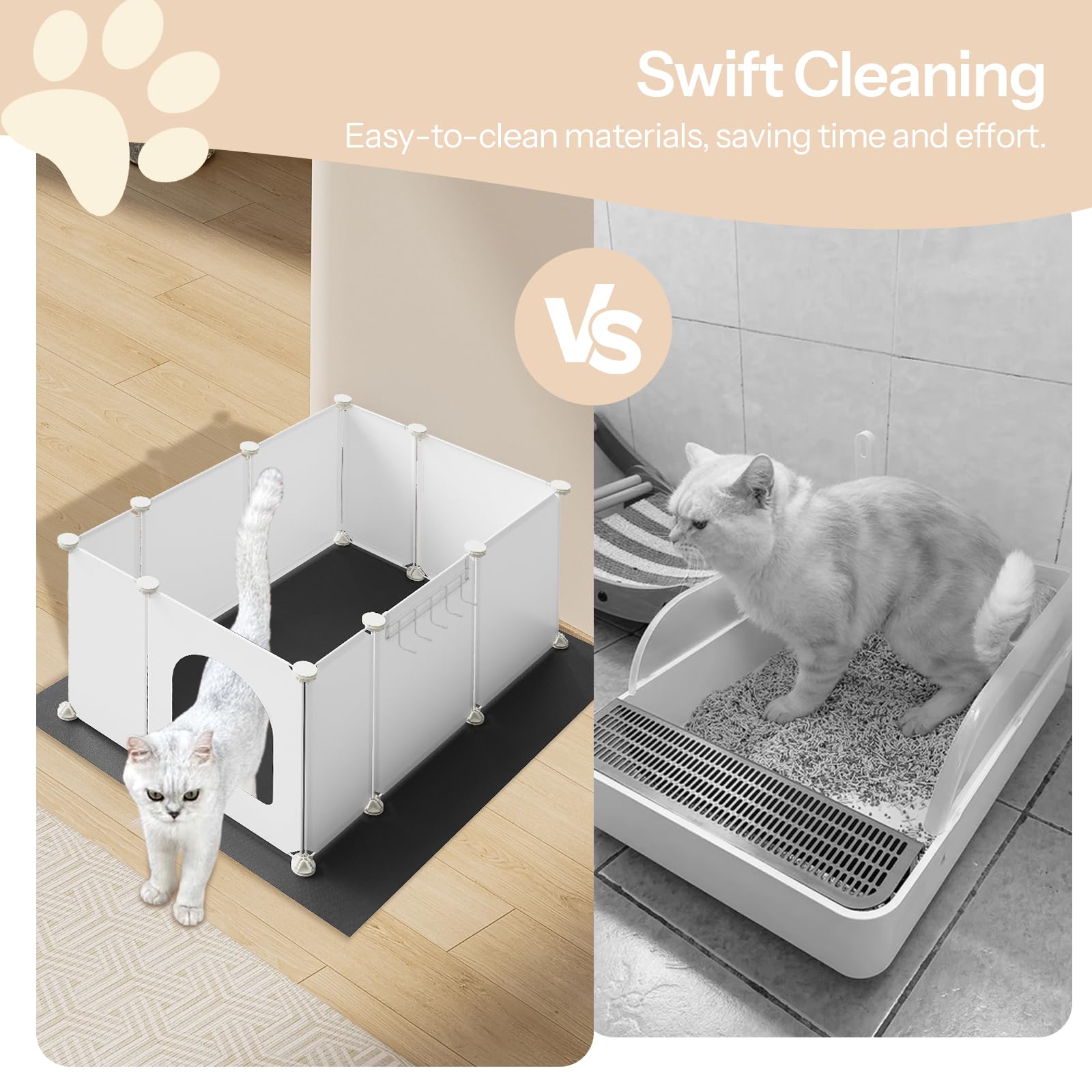 HOOBRO space-saving design helps keep the litter area tidy