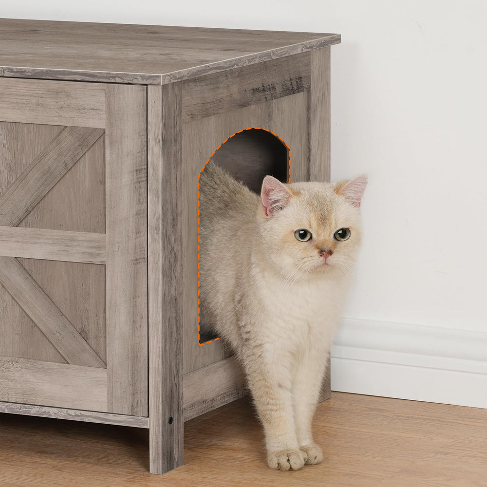 HOOBRO cat litter box enclosure sturdy base legs provide stability
