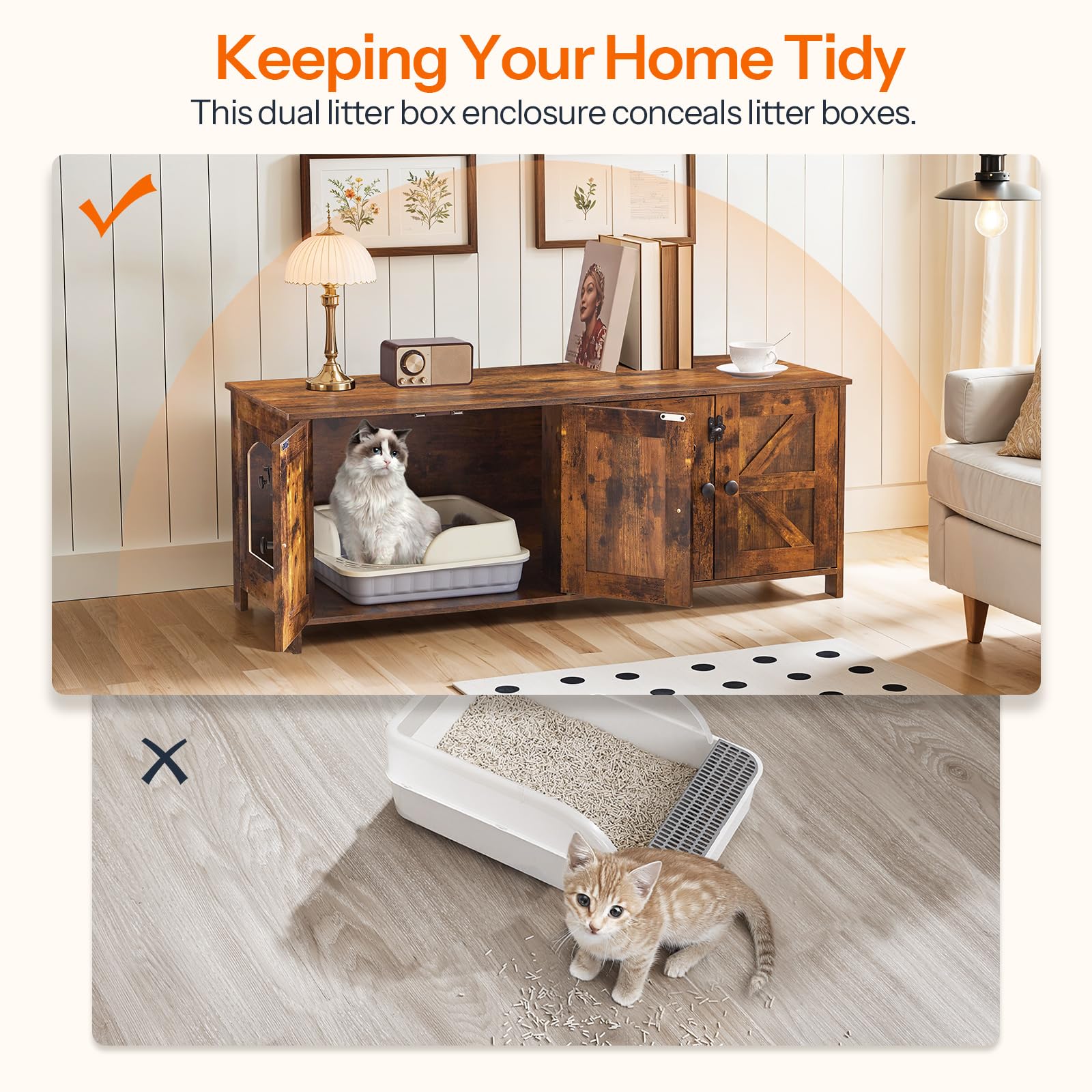 HOOBRO wood veneer construction enhances stability and style