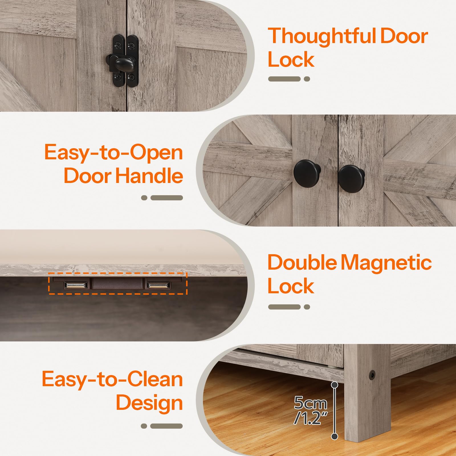 HOOBRO cat litter box enclosure wood veneer finish blends with home decor