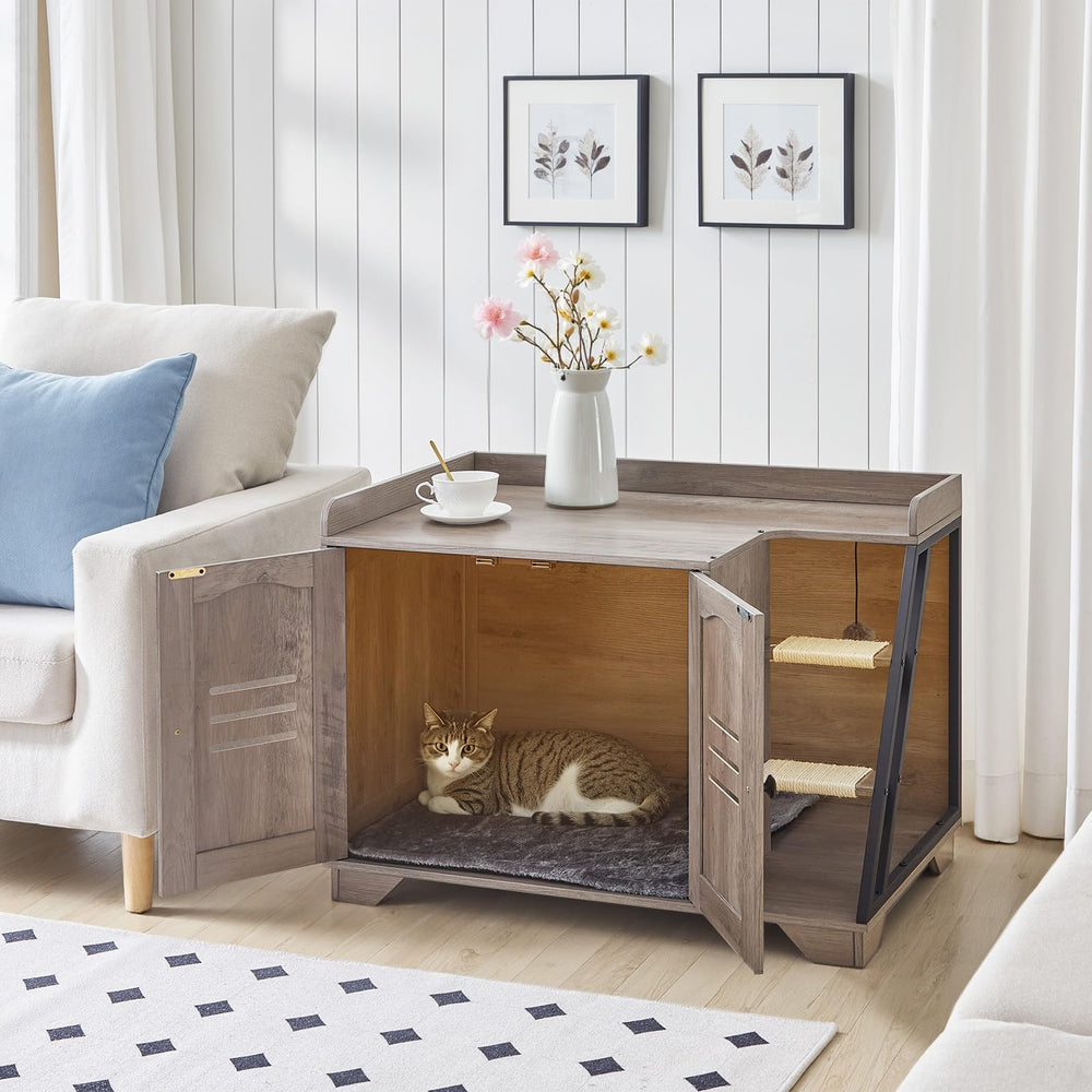 HOOBRO interior image—spacious space to house a litter box while maintaining tidy floors.